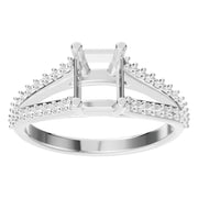 Split Shank Solitaire Ring - Emerald 7x5mm