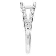 Split Shank Solitaire Ring - Emerald 7x5mm