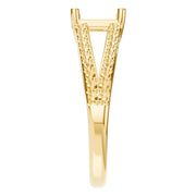 Split Shank Solitaire Ring - Emerald 7x5mm