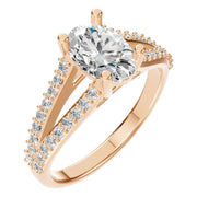Split Shank Solitaire Ring - Oval 8x5.5mm