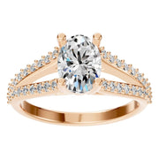 Split Shank Solitaire Ring - Oval 8x5.5mm