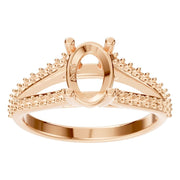 Split Shank Solitaire Ring - Oval 8x5.5mm