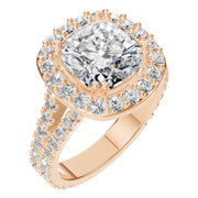 Cushion Accented Halo Ring