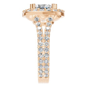 Cushion Accented Halo Ring