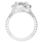 Cushion Accented Halo Ring