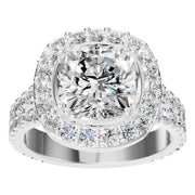 Cushion Accented Halo Ring