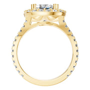 Cushion Accented Halo Ring