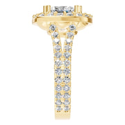 Cushion Accented Halo Ring