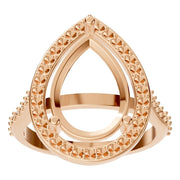 Accented Halo Ring - Pear 12.2x7.6mm