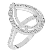 Accented Halo Ring - Pear 12.2x7.6mm