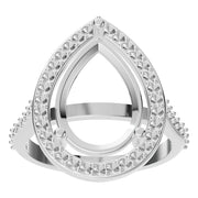 Accented Halo Ring - Pear 12.2x7.6mm