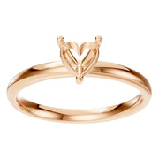 Solitaire Ring - Heart 5x5mm