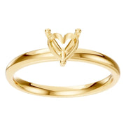 Solitaire Ring - Heart 5x5mm