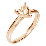 Solitaire Ring - Heart 6x6mm