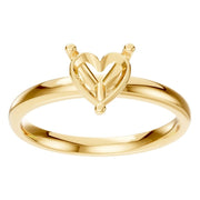 Solitaire Ring - Heart 6x6mm