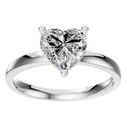 Solitaire Ring - Heart 7x7mm