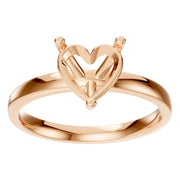 Solitaire Ring - Heart 7x7mm