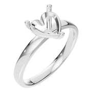 Solitaire Ring - Heart 7x7mm