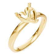 Solitaire Ring - Heart 7x7mm