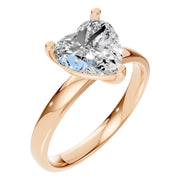 Solitaire Ring - Heart 8x8mm