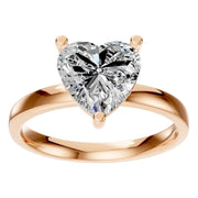 Solitaire Ring - Heart 8x8mm