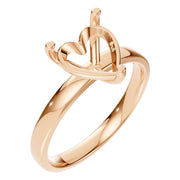 Solitaire Ring - Heart 8x8mm