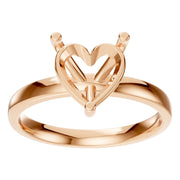 Solitaire Ring - Heart 8x8mm