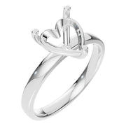 Solitaire Ring - Heart 8x8mm