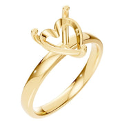 Solitaire Ring - Heart 8x8mm