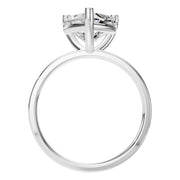 Solitaire Ring - Heart 9x9mm