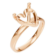 Solitaire Ring - Heart 9x9mm