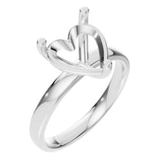 Solitaire Ring - Heart 9x9mm