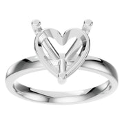Solitaire Ring - Heart 9x9mm
