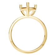 Solitaire Ring - Heart 9x9mm
