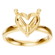Solitaire Ring - Heart 9x9mm