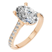 Accented Solitaire Ring - Oval 10x6.5mm