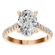 Accented Solitaire Ring - Oval 10x6.5mm
