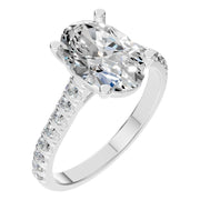 Accented Solitaire Ring - Oval 10x6.5mm
