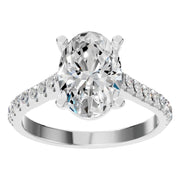Accented Solitaire Ring - Oval 10x6.5mm