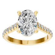 Accented Solitaire Ring - Oval 10x6.5mm