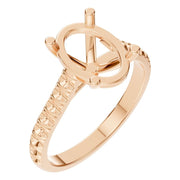 Accented Solitaire Ring - Oval 10x6.5mm