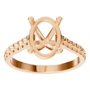 Accented Solitaire Ring - Oval 10x6.5mm