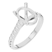 Accented Solitaire Ring - Oval 10x6.5mm