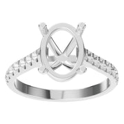Accented Solitaire Ring - Oval 10x6.5mm