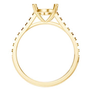 Accented Solitaire Ring - Oval 10x6.5mm