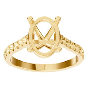 Accented Solitaire Ring - Oval 10x6.5mm