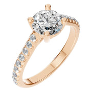 Accented Solitaire Ring - Round 6mm
