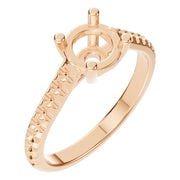 Accented Solitaire Ring - Round 6mm