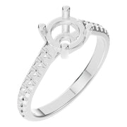 Accented Solitaire Ring - Round 6mm