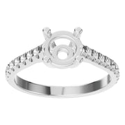 Accented Solitaire Ring - Round 6mm